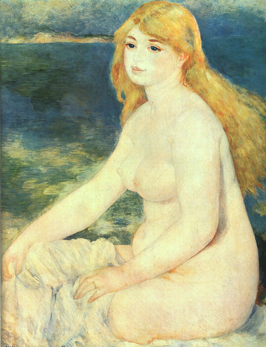 Blond Bather - Pierre-Auguste Renoir painting on canvas
